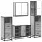 vidaXL 4 Piece Bathroom Furniture Set Grey Sonoma Engineered Wood