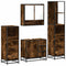 vidaXL 4 Piece Bathroom Furniture Set Smoked Oak Engineered Wood