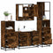 vidaXL 4 Piece Bathroom Furniture Set Smoked Oak Engineered Wood