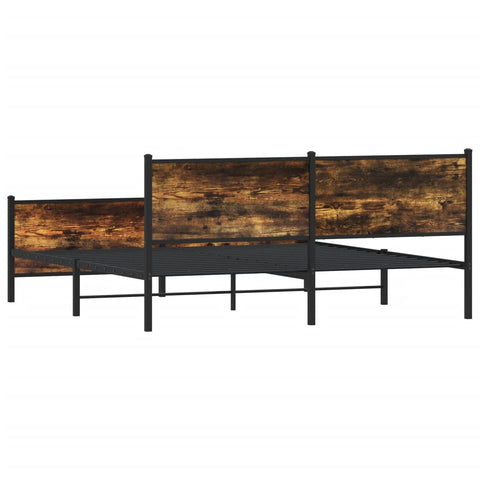 vidaXL Metal Bed Frame without Mattress Smoked Oak 200x200 cm