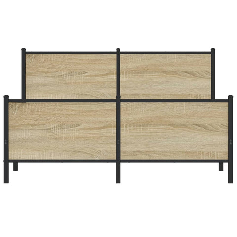 vidaXL Metal Bed Frame without Mattress Sonoma Oak 140x190 cm