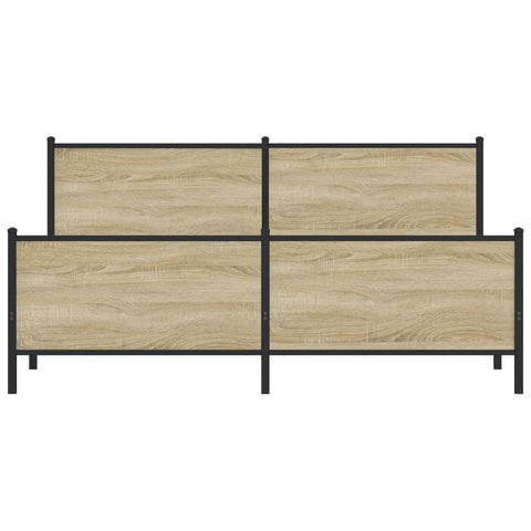 vidaXL Metal Bed Frame without Mattress Sonoma Oak 183x213 cm