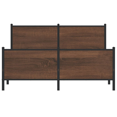 vidaXL Metal Bed Frame without Mattress Brown Oak 140x200 cm