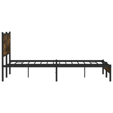 vidaXL Metal Bed Frame without Mattress Smoked Oak 183x213 cm