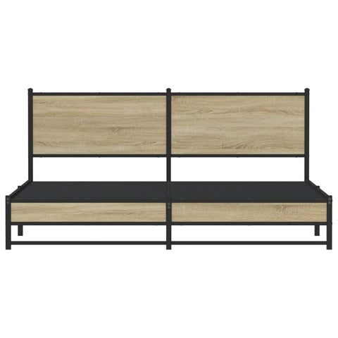 vidaXL Metal Bed Frame without Mattress Sonoma Oak 183x213 cm