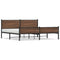 vidaXL Metal Bed Frame without Mattress Brown Oak 193x203 cm
