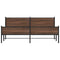vidaXL Metal Bed Frame without Mattress Brown Oak 193x203 cm