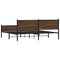 vidaXL Metal Bed Frame without Mattress Brown Oak 193x203 cm
