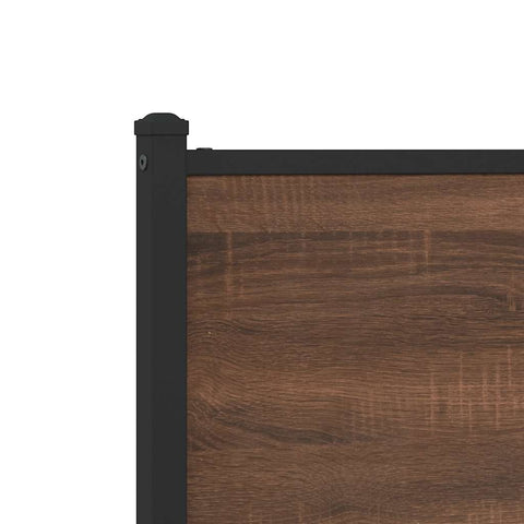vidaXL Metal Bed Frame without Mattress Brown Oak 193x203 cm