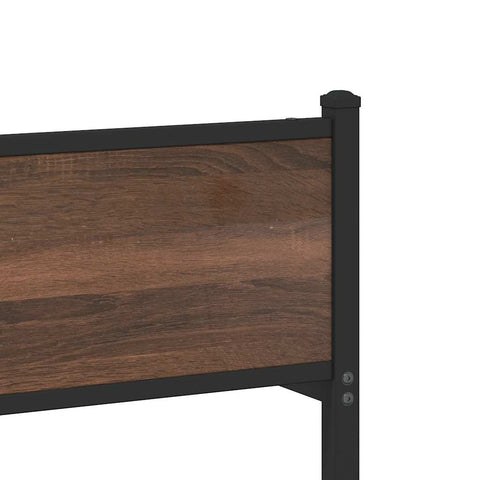 vidaXL Metal Bed Frame without Mattress Brown Oak 193x203 cm