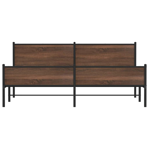 vidaXL Metal Bed Frame without Mattress Brown Oak 200x200 cm