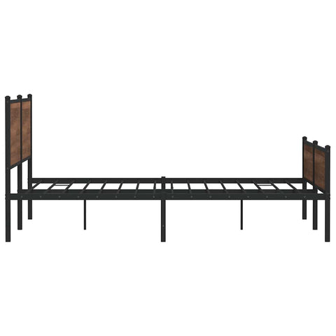 vidaXL Metal Bed Frame without Mattress Brown Oak 200x200 cm