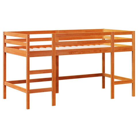 vidaXL Kids' Loft Bed without Mattress with Ladder Wax Brown 80x200 cm