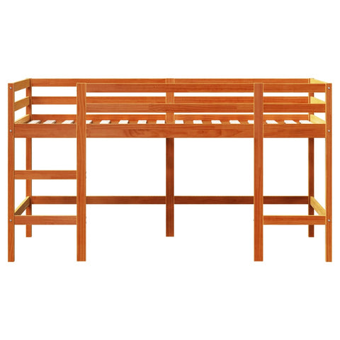 vidaXL Kids' Loft Bed without Mattress with Ladder Wax Brown 80x200 cm