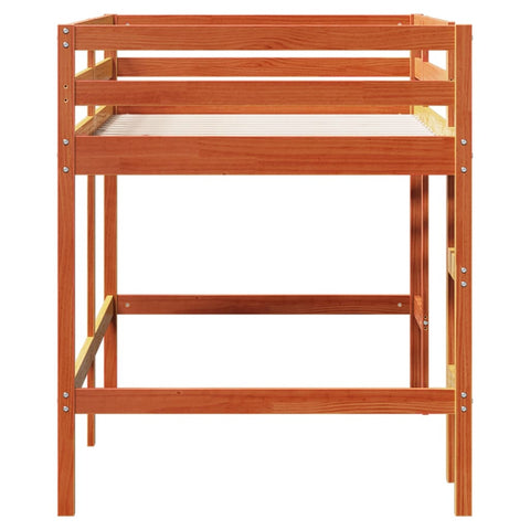 vidaXL Kids' Loft Bed without Mattress with Ladder Wax Brown 80x200 cm