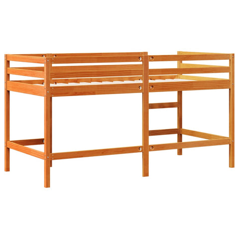vidaXL Kids' Loft Bed without Mattress with Ladder Wax Brown 80x200 cm