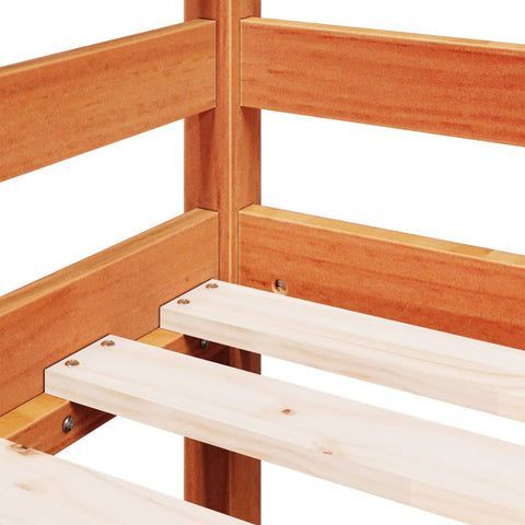 vidaXL Kids' Loft Bed without Mattress with Ladder Wax Brown 80x200 cm