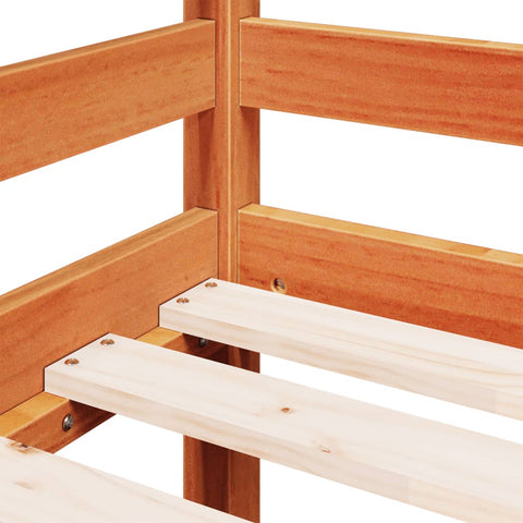 vidaXL Kids' Loft Bed without Mattress with Ladder Wax Brown 90x200 cm