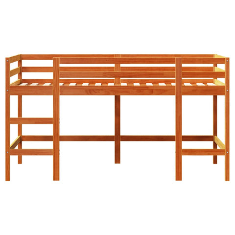 vidaXL Kids' Loft Bed without Mattress with Ladder Wax Brown 90x190 cm Single