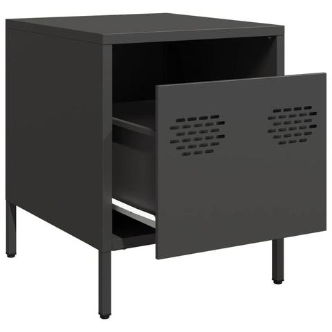 vidaXL Bedside Cabinets 2 pcs Black 35x39x43.5 cm Steel