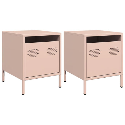 vidaXL Bedside Cabinets 2 pcs Pink 35x39x43.5 cm Steel