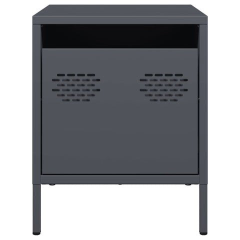 vidaXL Bedside Cabinet Anthracite 35x39x43.5 cm Steel