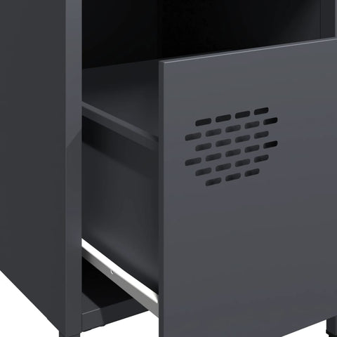 vidaXL Bedside Cabinet Anthracite 35x39x43.5 cm Steel