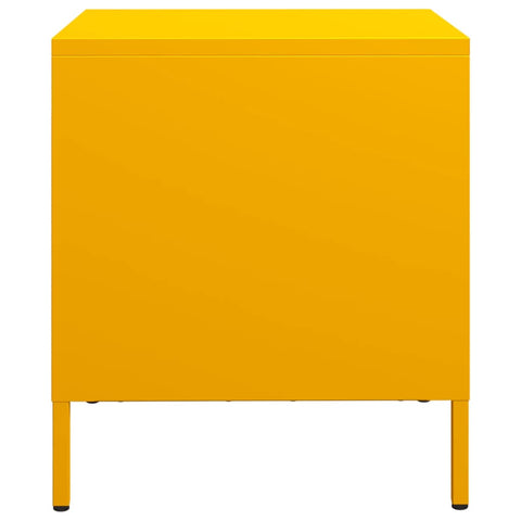 vidaXL Bedside Cabinets 2 pcs Mustard Yellow 35x39x43.5 cm Steel