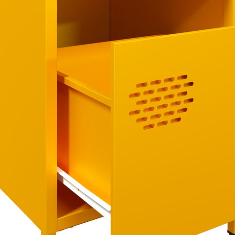vidaXL Bedside Cabinets 2 pcs Mustard Yellow 35x39x43.5 cm Steel