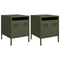 vidaXL Bedside Cabinets 2 pcs Olive Green 35x39x43.5 cm Steel