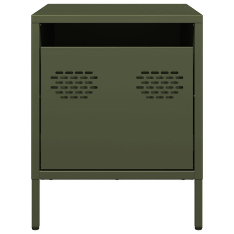 vidaXL Bedside Cabinets 2 pcs Olive Green 35x39x43.5 cm Steel