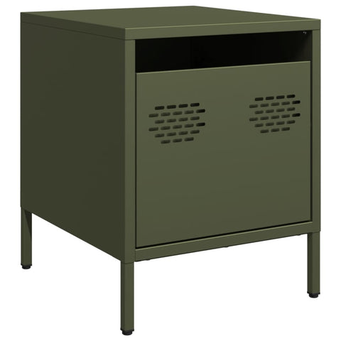 vidaXL Bedside Cabinets 2 pcs Olive Green 35x39x43.5 cm Steel
