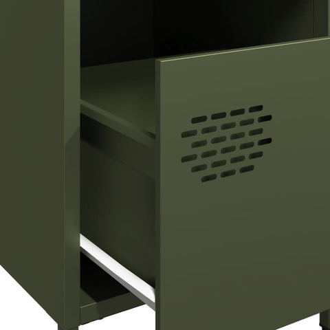 vidaXL Bedside Cabinets 2 pcs Olive Green 35x39x43.5 cm Steel