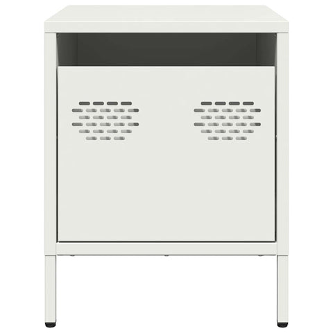 vidaXL Bedside Cabinet White 35x39x43.5 cm Steel