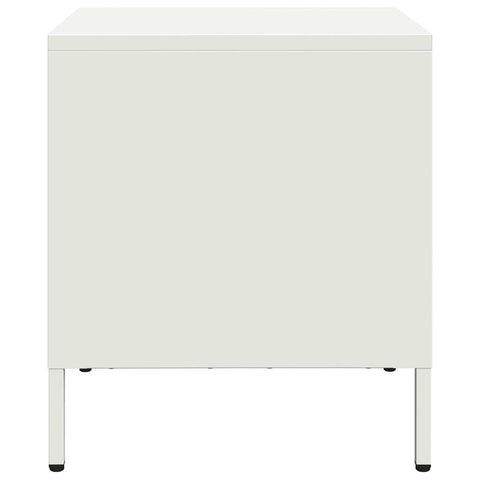 vidaXL Bedside Cabinet White 35x39x43.5 cm Steel
