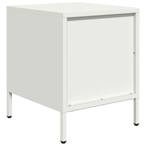 vidaXL Bedside Cabinet White 35x39x43.5 cm Steel