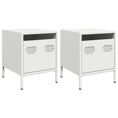 vidaXL Bedside Cabinets 2 pcs White 35x39x43.5 cm Steel