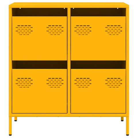 vidaXL Sideboard Mustard Yellow 68x39x73.5 cm Cold-rolled Steel