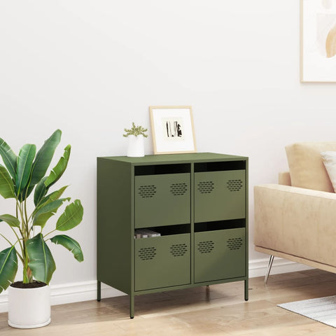 vidaXL Sideboard Olive Green 68x39x73.5 cm Cold-rolled Steel