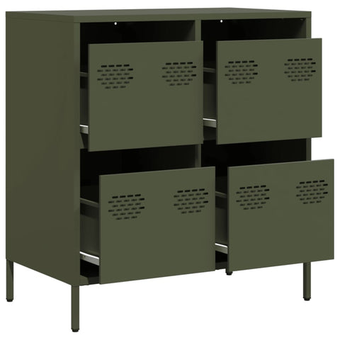 vidaXL Sideboard Olive Green 68x39x73.5 cm Cold-rolled Steel