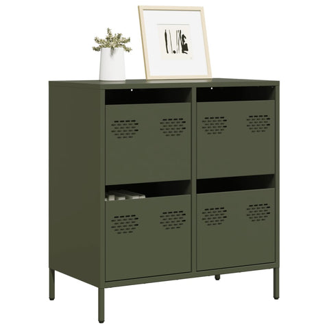 vidaXL Sideboard Olive Green 68x39x73.5 cm Cold-rolled Steel