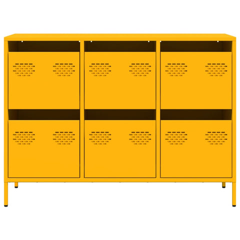 vidaXL Sideboard Mustard Yellow 101.5x39x73.5 cm Cold-rolled Steel
