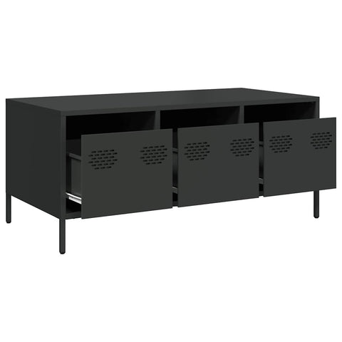 vidaXL Coffee Table Black 101.5x50x43.5 cm Cold-rolled Steel