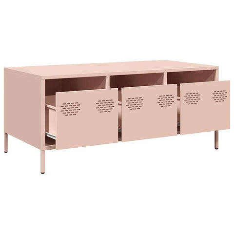 vidaXL Coffee Table Pink 101.5x50x43.5 cm Cold-rolled Steel
