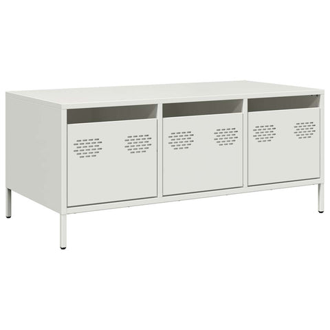 vidaXL Coffee Table White 101.5x50x43.5 cm Cold-rolled Steel