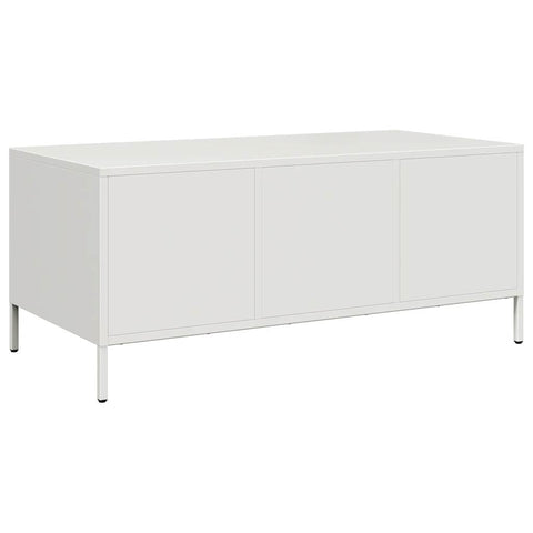 vidaXL Coffee Table White 101.5x50x43.5 cm Cold-rolled Steel