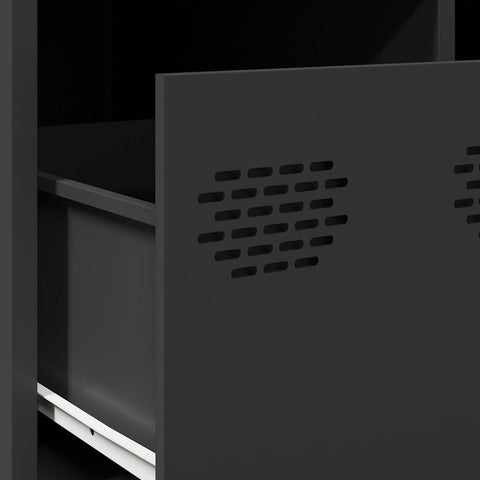 vidaXL Coffee Table Black 101.5x50x43.5 cm Cold-rolled Steel