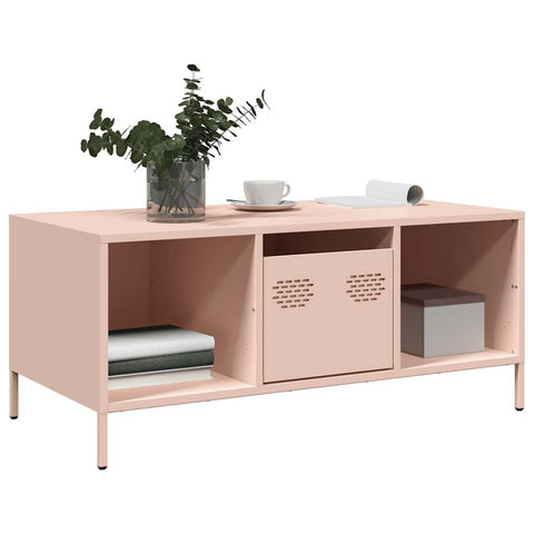 vidaXL Coffee Table Pink 101.5x50x43.5 cm Cold-rolled Steel