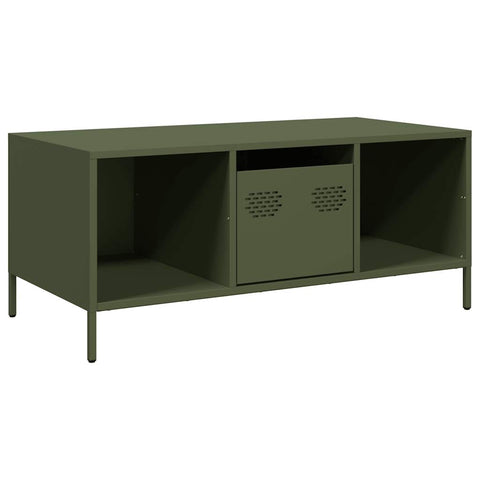 vidaXL Coffee Table Olive Green 101.5x50x43.5 cm Cold-rolled Steel