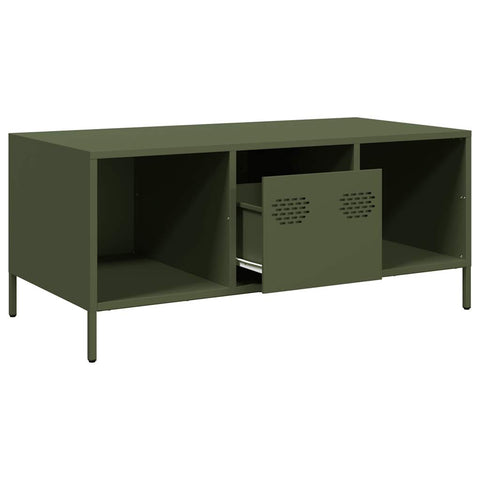 vidaXL Coffee Table Olive Green 101.5x50x43.5 cm Cold-rolled Steel
